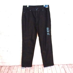 Basic Edition Womans NWT Straight Leg   Black Jeans sz 12 34x30x41‎